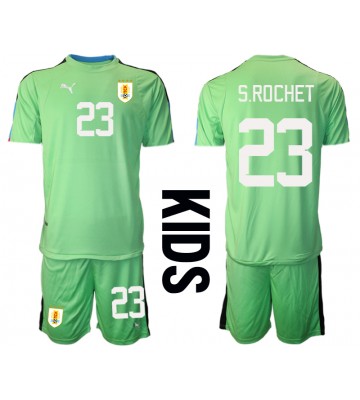 Uruguay Sergio Rochet #23 Keeper Hjemmedraktsett Barn VM 2022 Kortermet (+ Korte bukser)